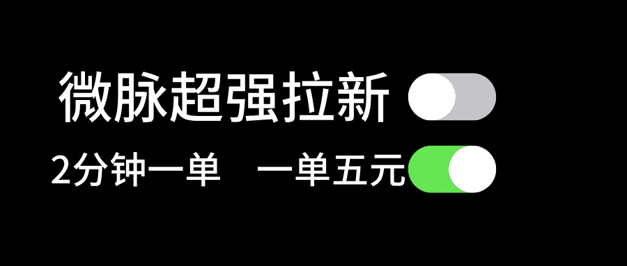 （11580期）微脉超强拉新， 两分钟1单， 一单利润5块，适合小白-怡宝聊项目