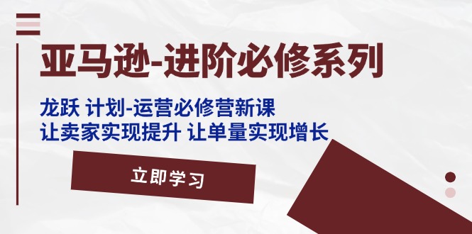 （11623期）亚马逊-进阶必修系列，龙跃 计划-运营必修营新课，让卖家实现提升 让单…-怡宝聊项目