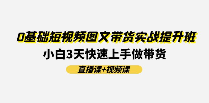 （11641期）0基础短视频图文带货实战提升班(直播课+视频课)：小白3天快速上手做带货-怡宝聊项目