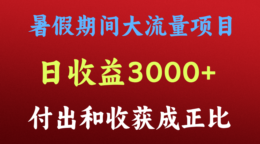 一天收益3000+，暑假期间， 这个项目才是真火-怡宝聊项目