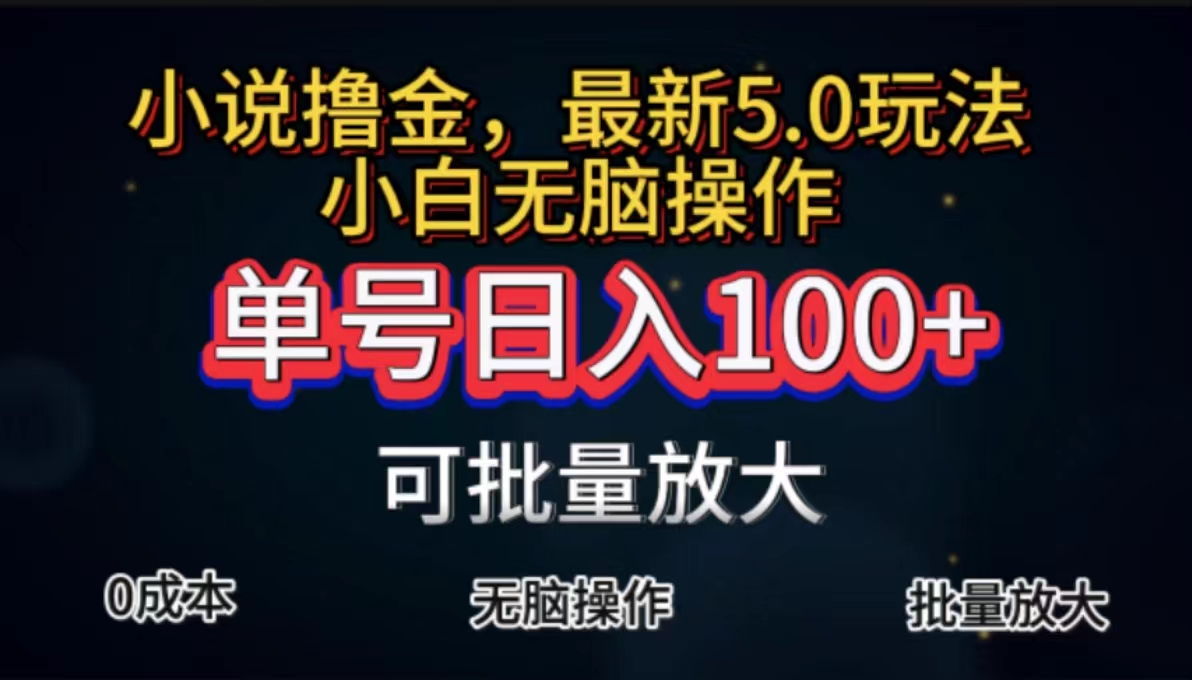 （11651期）全自动小说撸金，单号日入100+小白轻松上手，无脑操作-怡宝聊项目