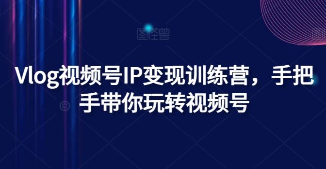 Vlog视频号IP变现训练营，手把手带你玩转视频号-怡宝聊项目