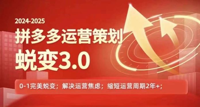 2024-2025拼多多运营策略蜕变3.0，0~1完美蜕变，解决信息焦虑-怡宝聊项目