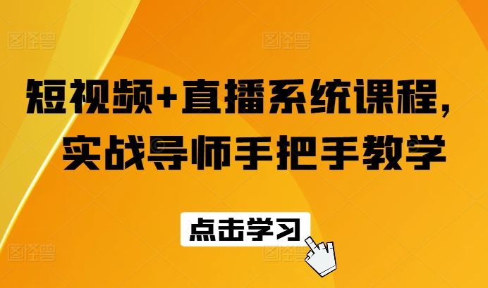 短视频+直播系统课程，实战导师手把手教学-怡宝聊项目