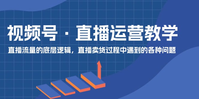 视频号直播运营教学：直播流量的底层逻辑，直播卖货过程中遇到的各种问题-怡宝聊项目
