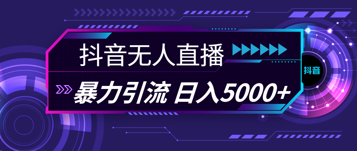 （11709期）抖音无人直播，暴利引流，日入5000+-怡宝聊项目