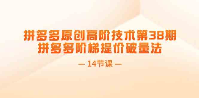 拼多多原创高阶技术第38期，拼多多阶梯提价破量法（14节课）-怡宝聊项目