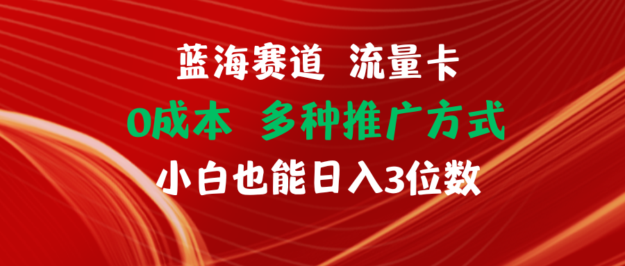 （11768期）蓝海赛道 流量卡 0成本 小白也能日入三位数-怡宝聊项目