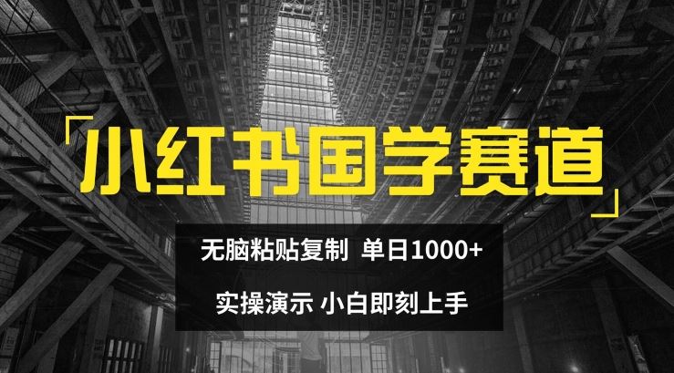 小红书国学赛道，无脑粘贴复制，单日1K，实操演示，小白即刻上手【揭秘】-怡宝聊项目