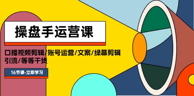 （11803期）操盘手运营课程：口播视频剪辑/账号运营/文案/绿幕剪辑/引流/干货/16节-怡宝聊项目