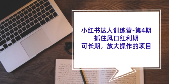 （11837期）小红书达人训练营-第4期：抓住风口红利期，可长期，放大操作的项目-怡宝聊项目