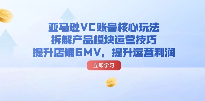 （11848期）亚马逊VC账号核心玩法，拆解产品模块运营技巧，提升店铺GMV，提升运营利润-怡宝聊项目