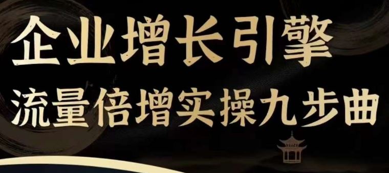 企业增长引擎流量倍增实操九步曲，一套课程帮你找到快速、简单、有效、可复制的获客+变现方式，-怡宝聊项目