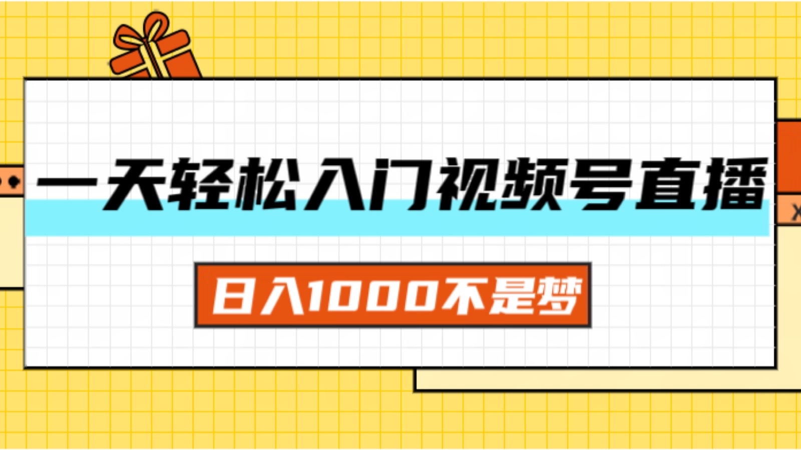 （11906期）一天入门视频号直播带货，日入1000不是梦-怡宝聊项目