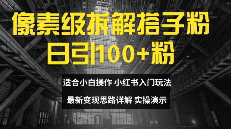 像素级拆解搭子粉，日引100+，小白看完可上手，最新变现思路详解【揭秘】-怡宝聊项目
