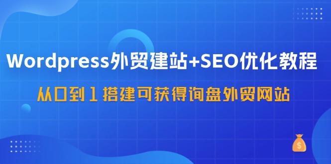WordPress外贸建站+SEO优化教程，从0到1搭建可获得询盘外贸网站（57节课）-怡宝聊项目
