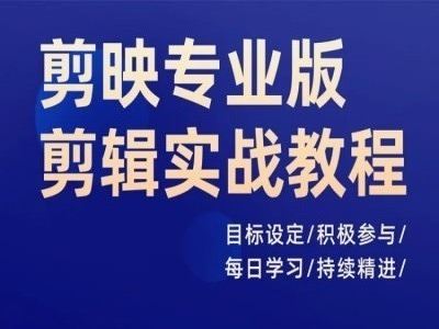 剪映专业版剪辑实战教程，目标设定/积极参与/每日学习/持续精进-怡宝聊项目