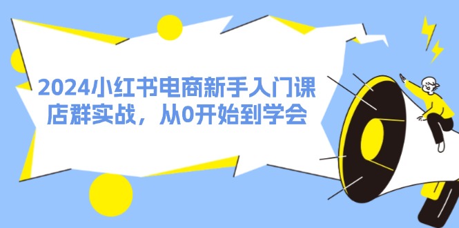 2024小红书电商新手入门课，店群实战，从0开始到学会（31节）-怡宝聊项目