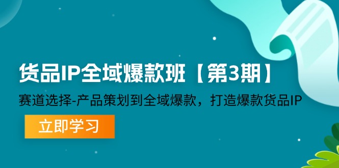 （12078期）货品-IP全域爆款班【第3期】赛道选择-产品策划到全域爆款，打造爆款货品IP-怡宝聊项目