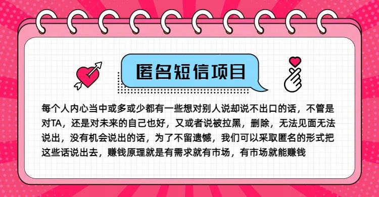 冷门小众赚钱项目，匿名短信，玩转信息差，月入五位数【揭秘】-怡宝聊项目