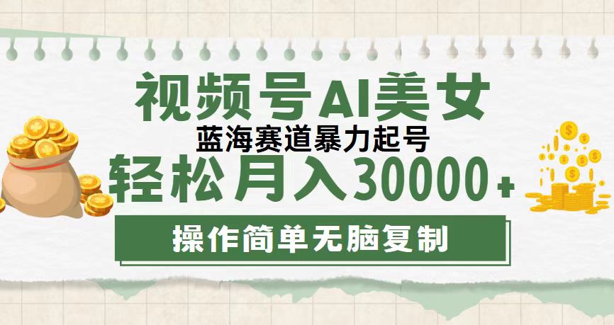 （12087期）视频号AI美女跳舞，轻松月入30000+，蓝海赛道，流量池巨大，起号猛，无…-怡宝聊项目