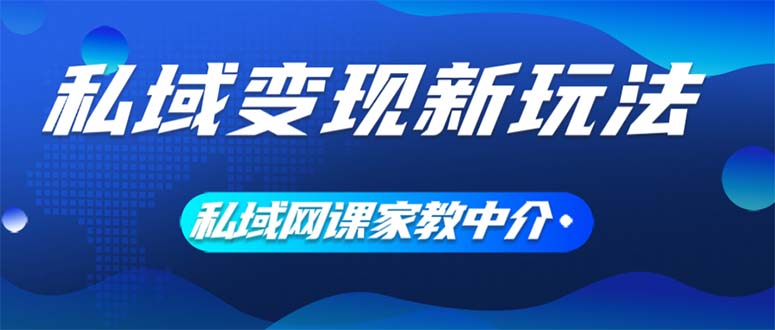 （12089期）私域变现新玩法，网课家教中介，只做渠道和流量，让大学生给你打工、0…-怡宝聊项目