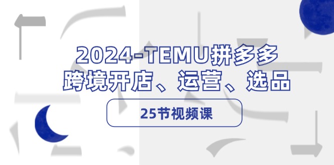 （12106期）2024-TEMU拼多多·跨境开店、运营、选品（25节视频课）-怡宝聊项目