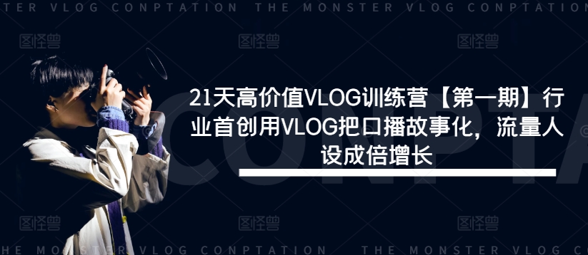 21天高价值VLOG训练营【第一期】行业首创用VLOG把口播故事化，流量人设成倍增长-怡宝聊项目