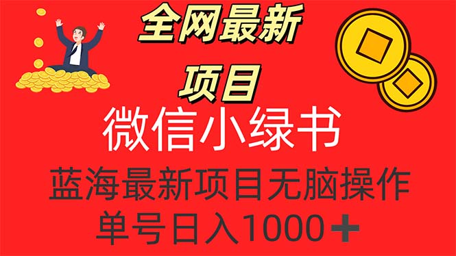 （12163期）全网最新项目，微信小绿书，做第一批吃肉的人，一天十几分钟，无脑单号…-怡宝聊项目