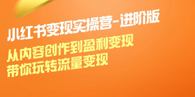 （12234期）小红书变现实操营-进阶版：从内容创作到盈利变现，带你玩转流量变现-怡宝聊项目