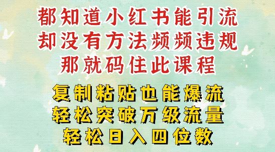 小红书靠复制粘贴一周突破万级流量池干货，以减肥为例，每天稳定引流变现四位数【揭秘】-怡宝聊项目