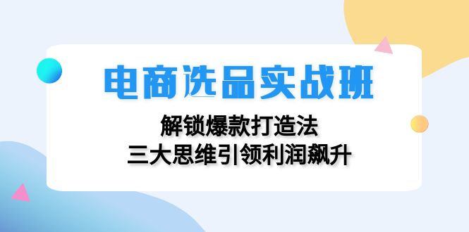 （12398期）电商选品实战班：解锁爆款打造法，三大思维引领利润飙升-怡宝聊项目