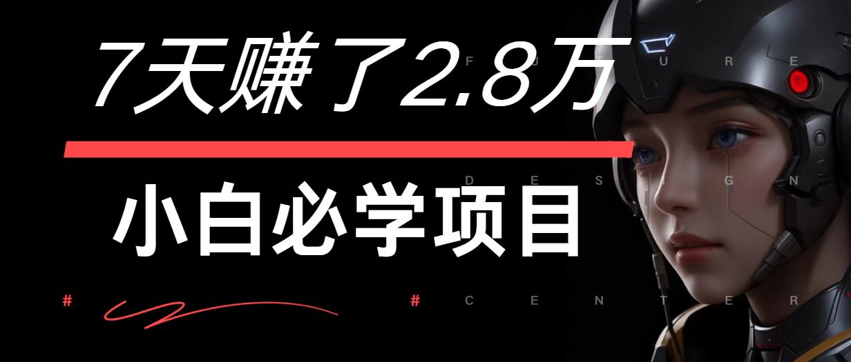 7天赚了2.8万！每单利润最少500+，轻松月入7万+小白有手就行-怡宝聊项目