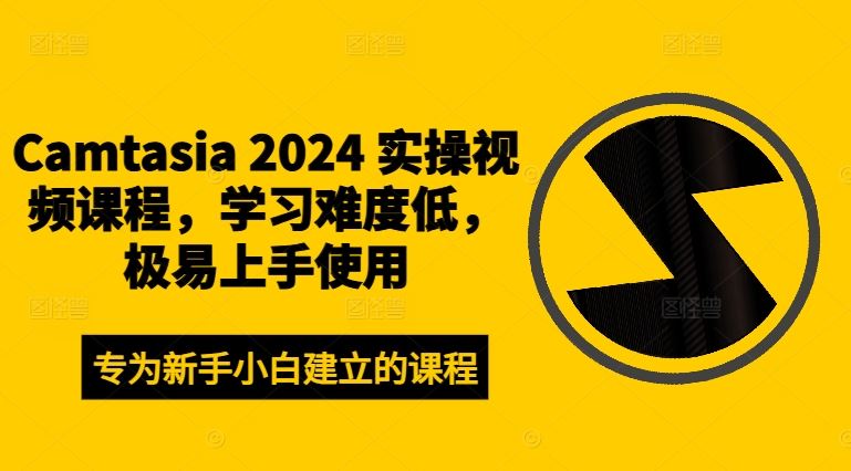 Camtasia 2024 实操视频课程，学习难度低，极易上手使用-怡宝聊项目