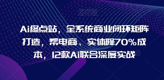 Ai终点站，全系统商业闭环矩阵打造，帮电商、实体降70%成本，12款Ai联合深度实战【0906更新】-怡宝聊项目