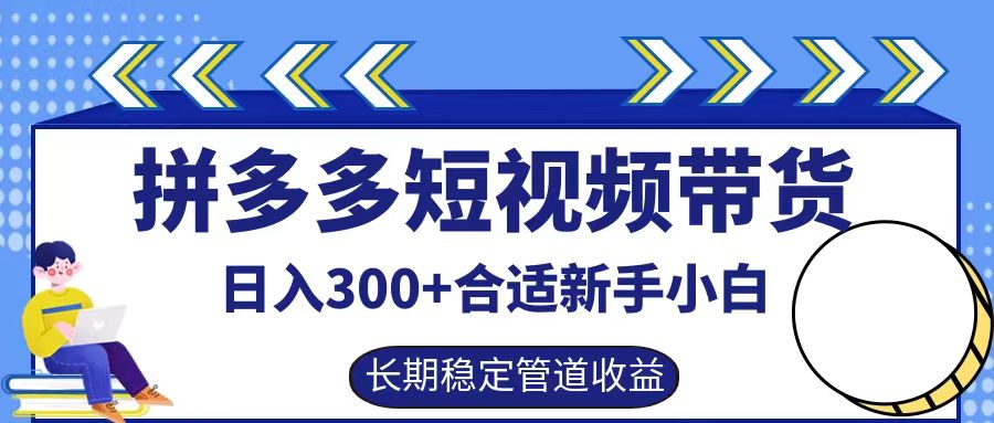 拼多多短视频带货日入300+，实操账户展示看就能学会-怡宝聊项目