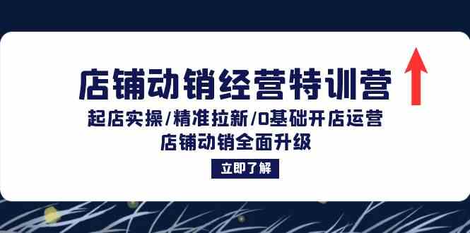 店铺动销经营特训营：起店实操/精准拉新/0基础开店运营/店铺动销全面升级-怡宝聊项目